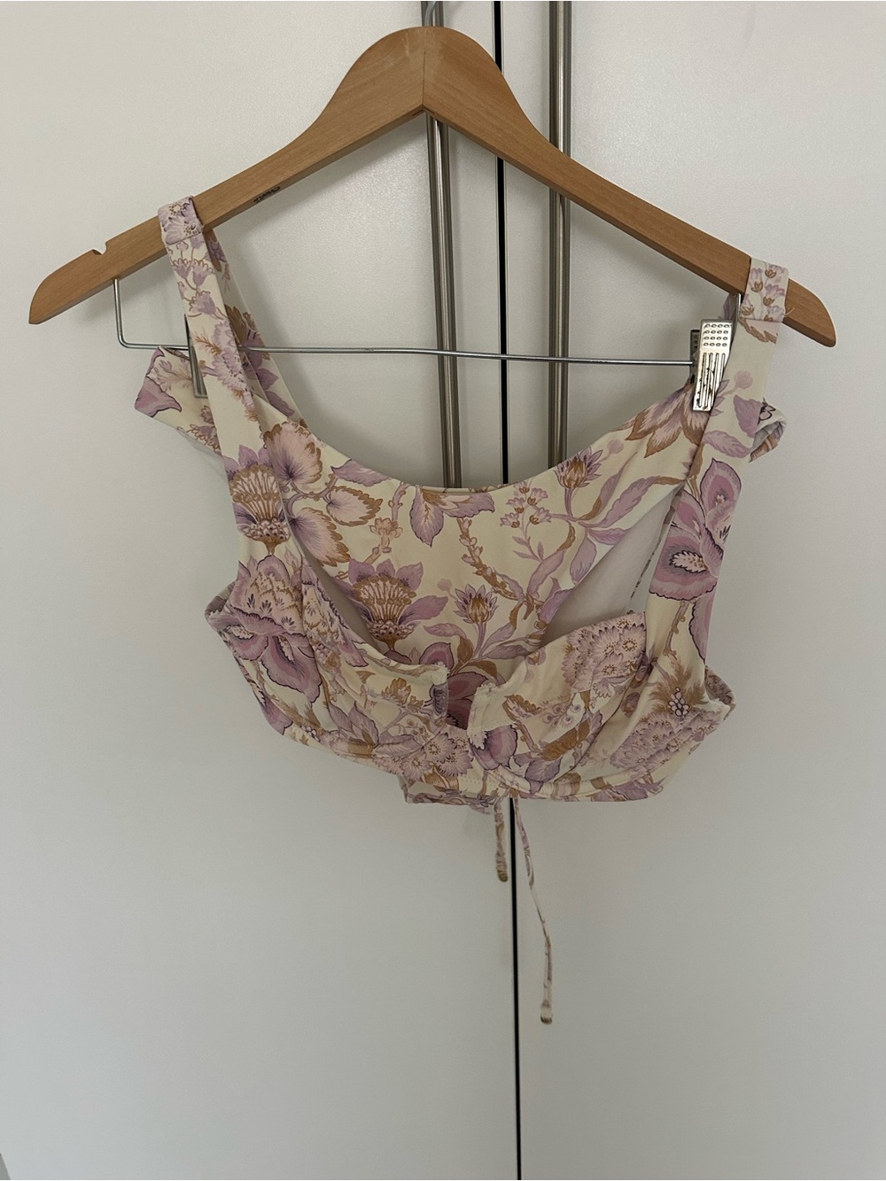 Victoria's Secret Cream and Lilac Floral Bikini Top